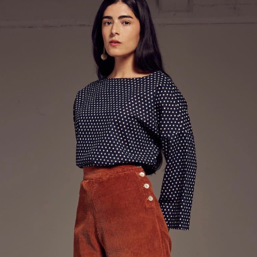 The Jane Top  | Indigo Dot